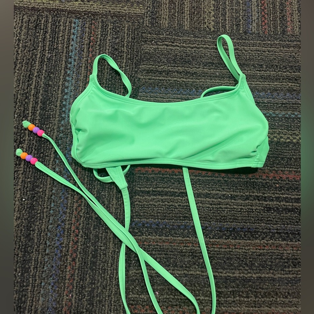 Small Wild Fable women’s bikini top Neon Green with beads